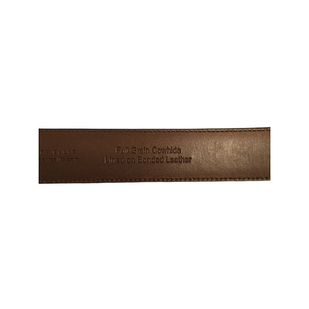 Perry Ellis Portfolio Brown Leather Belt Size 40